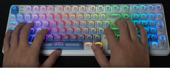 Shine-through keycaps display